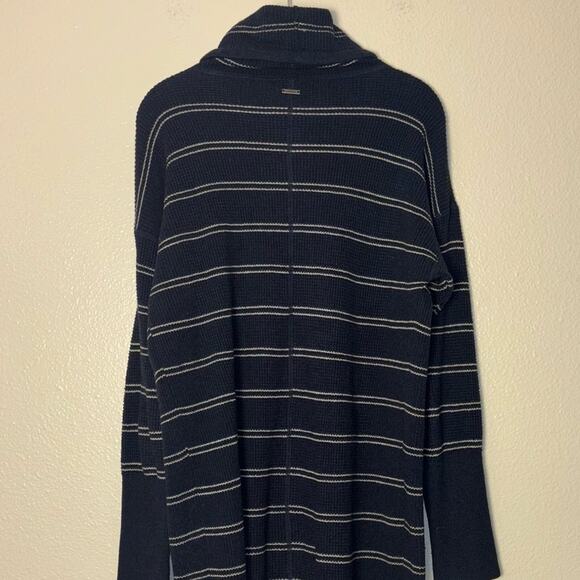 PrAna Milani Dress Nautical Stripe Waffle Knit Funnel Neck Blue Women's Small - Picture 12 of 16